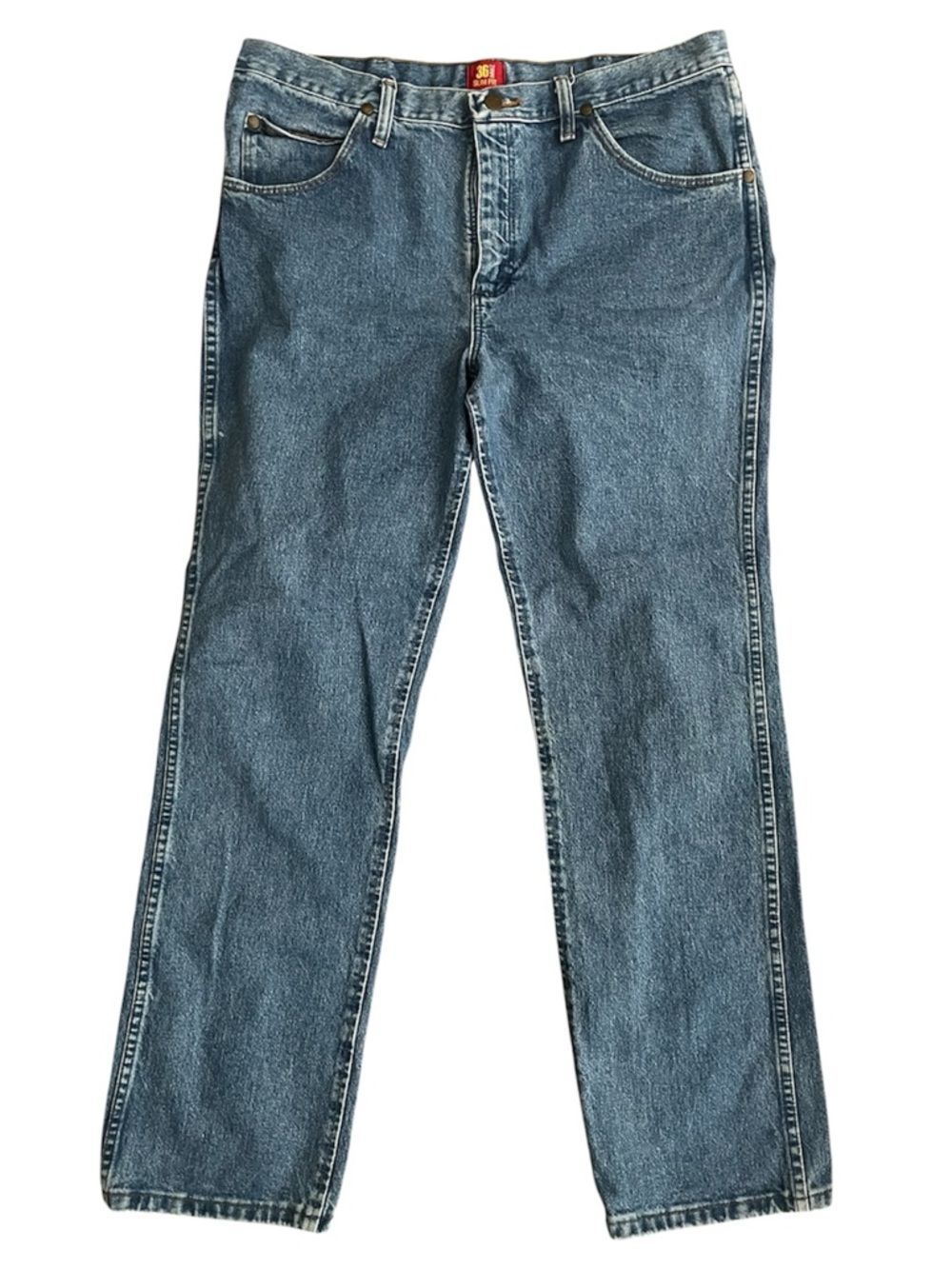 Wrangler Men's Slim Straight Blue Denim Jeans